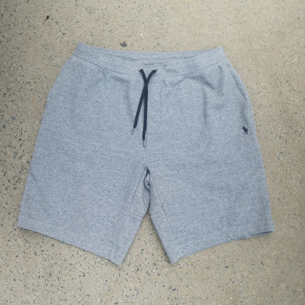 Polo Ralph Lauren Mens Double Knit Tech Sweat Shorts Grey Heather Large L Pony